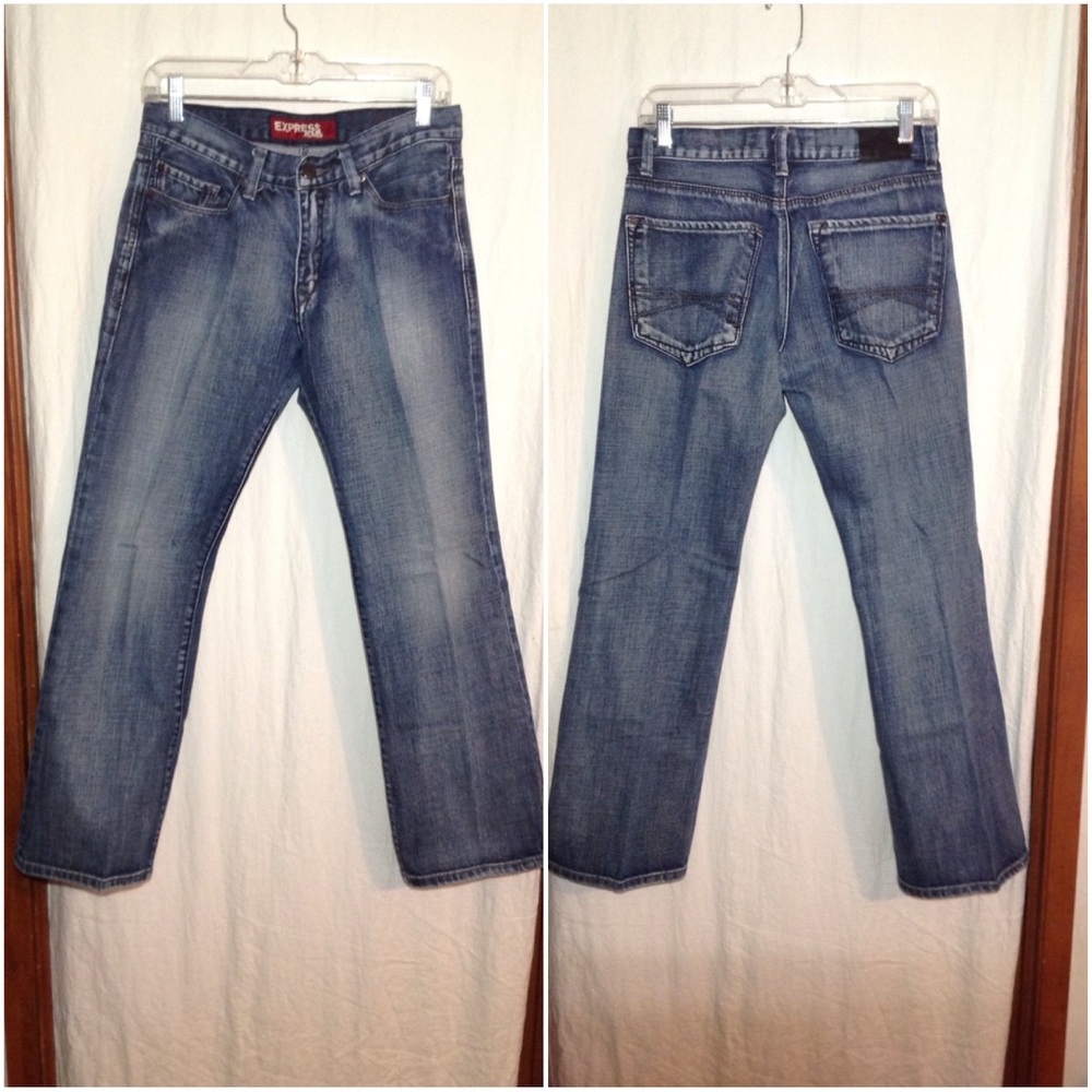 Mens Express Rocco Slim Fit Low Rise Bootcut Jeans